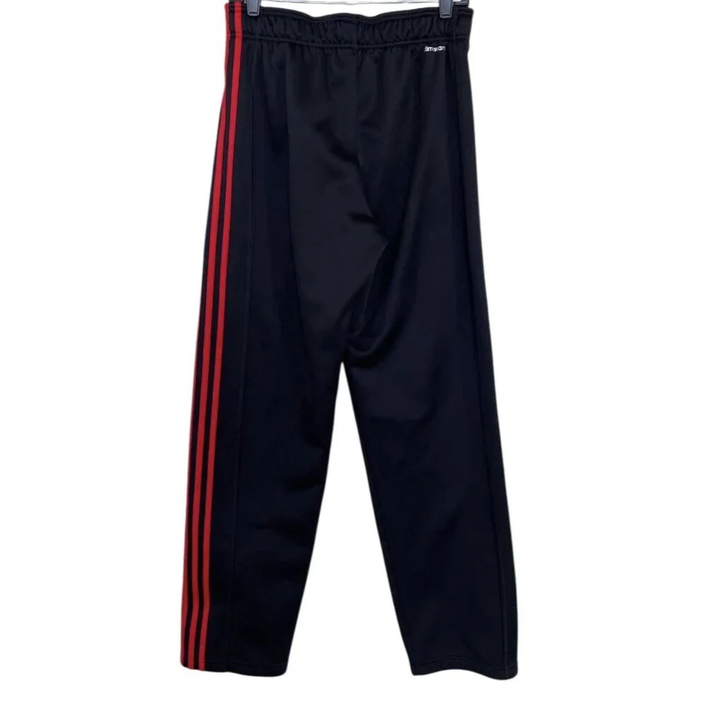 Adidas Track Pants Mens Size‎ Medium Black Striped Sides Athletic Pockets